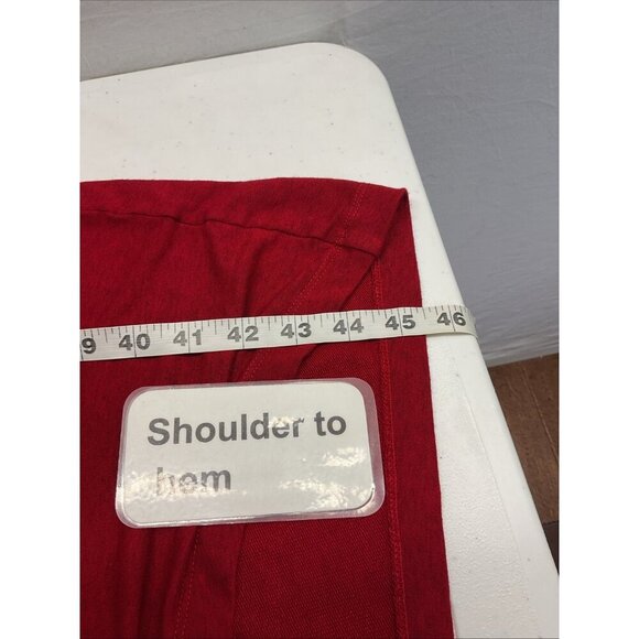 Bryn Walker Midi Dress size S Minimalist‎ Jersey Red long sleeve asymmetrical - Picture 10 of 13